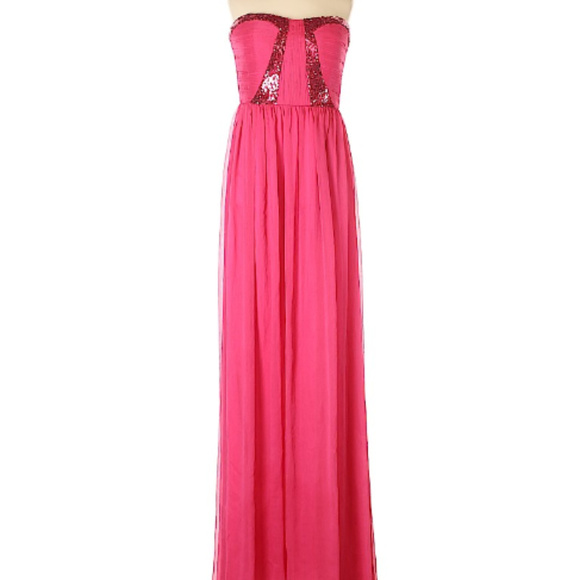 Modcloth Dresses & Skirts - HP ⭐️ Magenta chiffon pink sequin maxi gown S